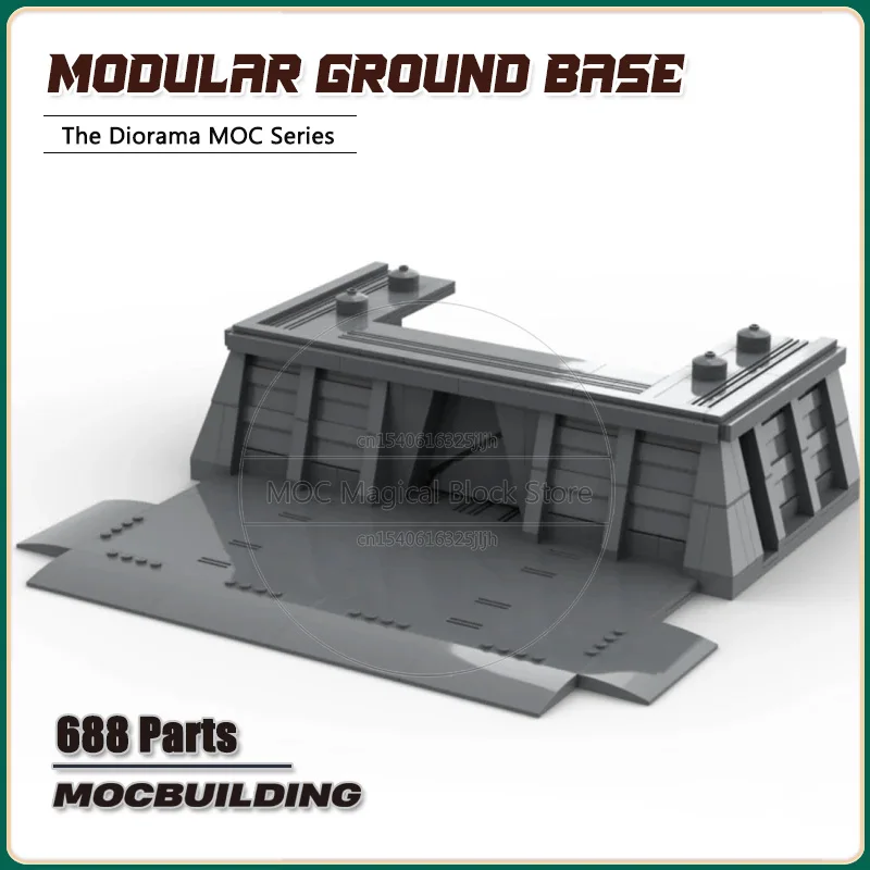 Space Movie Base Modulare Ground Base System Bunker Ingresso Building Blocks Fai Da Te Sci-Fi Style Moc Bricks Toys For Children