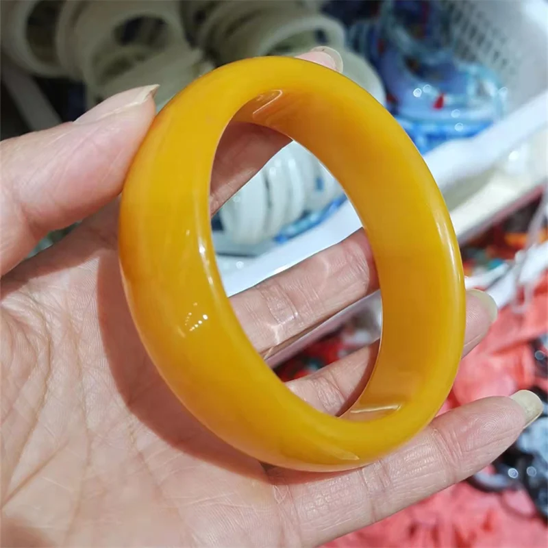 Real Jades Bangles Women Healing Jewelry Genuine Natural Chinese Yellow Dragon Jade Bangle Handmade Amulet Bracelets Ladies Gift