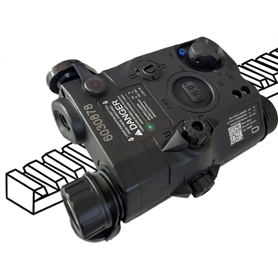 Taktisches Airsoft UHP AN PEQ 15 PEQ-15 LA5C Rotpunkt-Grün-Laser-Indikator IR Scout LED AR15 Licht Passend für 20MM Schiene – Detail 9