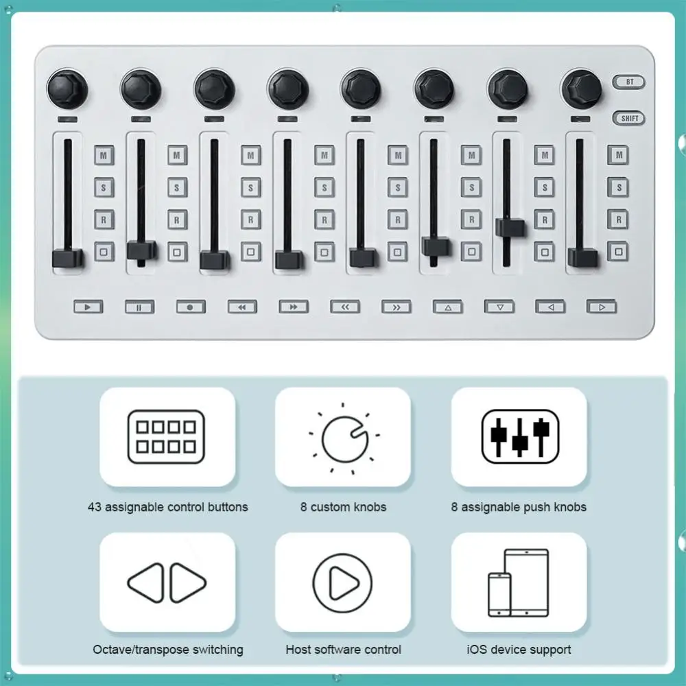 무선 MIDI 컨트롤러 BT 연결 USB 컨트롤러 믹서 대부분의 전자음악 악기에 사용 가능한 무선 컨트롤러
