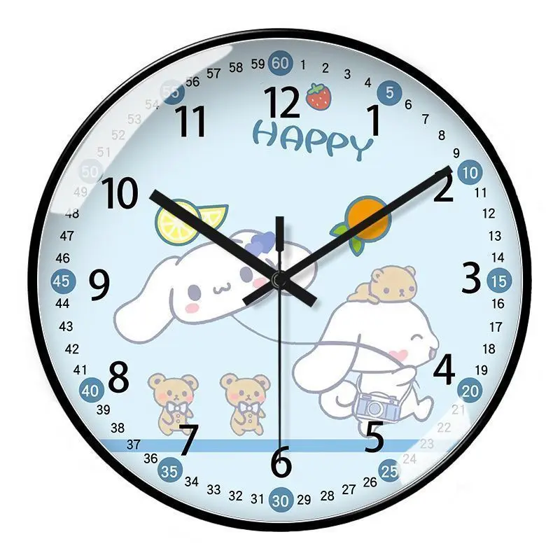 thumbnail image 1 of Reloj de pared con orejas grandes de Hello kitty, reloj de pared con diseño de perro, canela, cuarzo súper silencioso, radio de tiempo Sanrio, creativo, 1 of 5