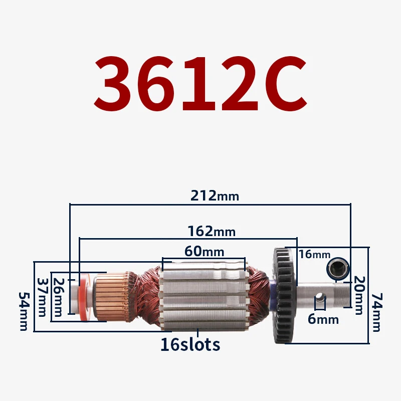 Armature Rotor for Makita 3612C Engraving Machine, Big Hello Machine, Armature Rotor, Anchor, Replacement Parts