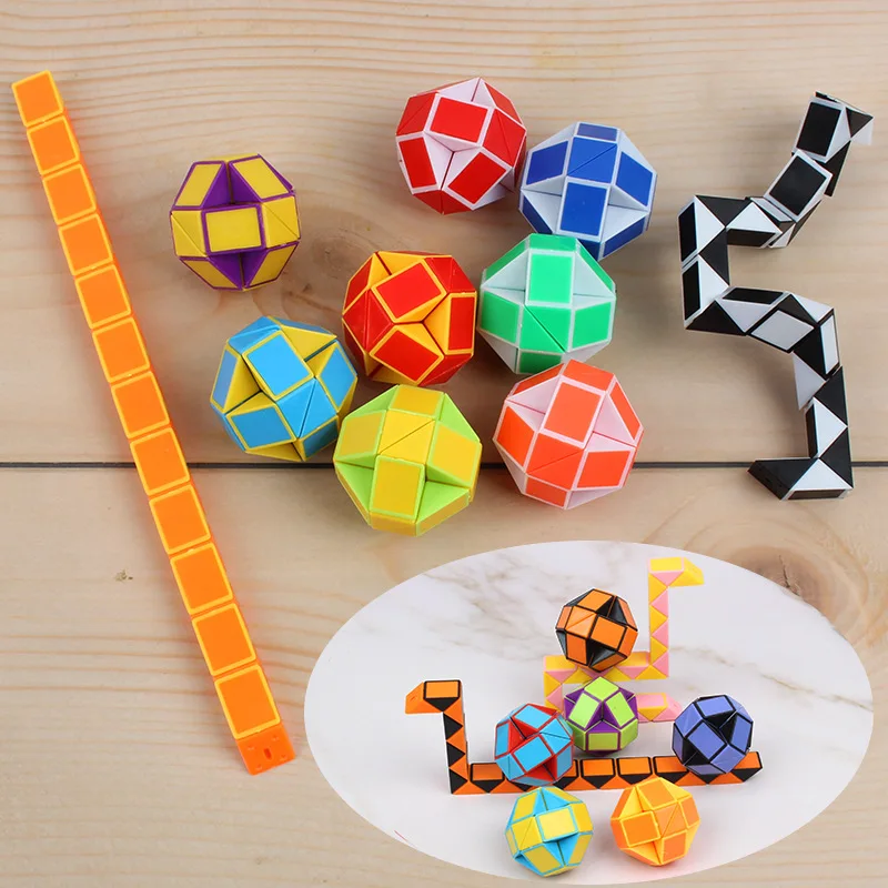 Pack De 12 Cubos Mágicos De Serpiente (Serpent Cubes) | Mini Rompecabezas 3D Flexibles, Juguete Educativo Para Niños +3 Años, Estimula La Creatividad