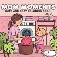 MOM MOMENTS : Coloring Book for Adults Featuring Cute Cozy Daily Activities for Relaxation (Cozy Spaces Coloring) 1