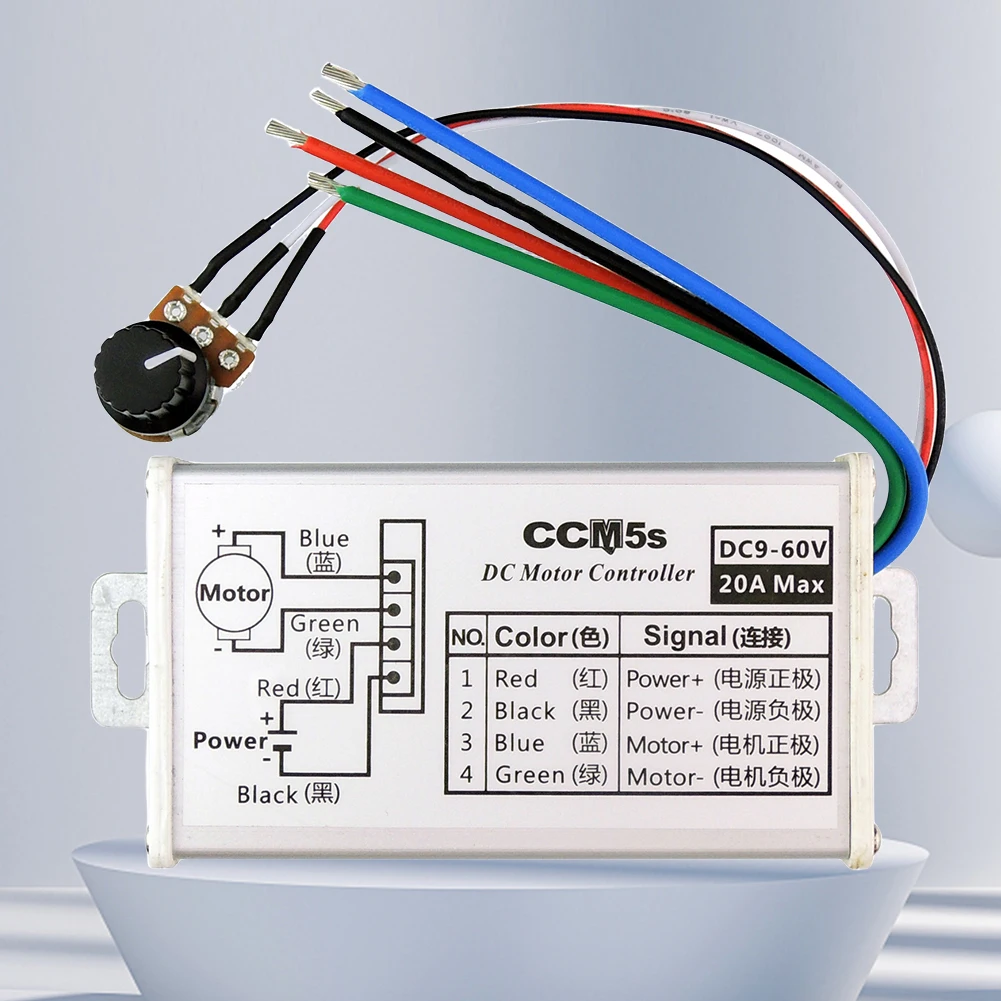 Stepless DC Motor Speed Controller DC 9V-60V 12V 24V 60V 20A Motor Pulse Width Modulator Regulator PWM Speed Regulator