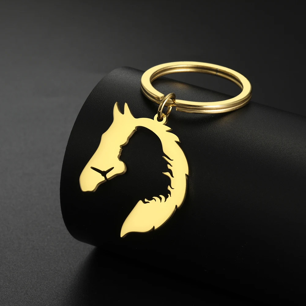 Dawapara Reitsport Pferd Schlüsselanhänger Triquetra Trinity Knoten Pferdekopf Tier Schlüsselanhänger Edelstahl Schmuck Geburtstag Jahrestag – Detail 30