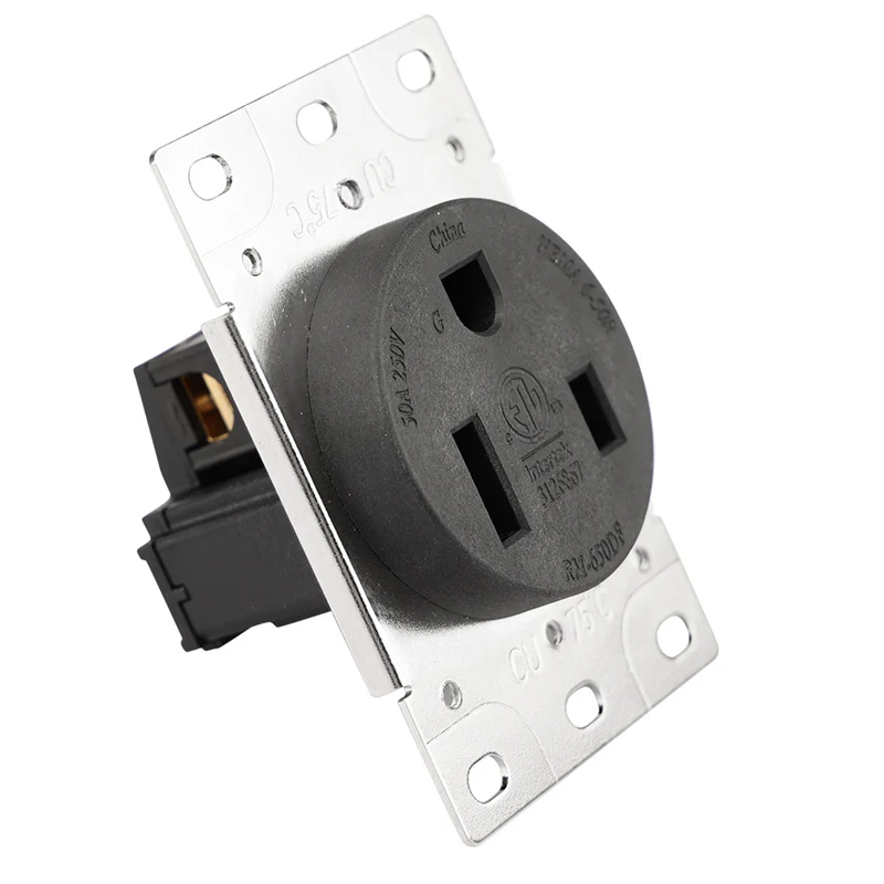 Black 50A 125V/250V NEMA 6-50R American 3pole industry socket generator control panel power socket connector
