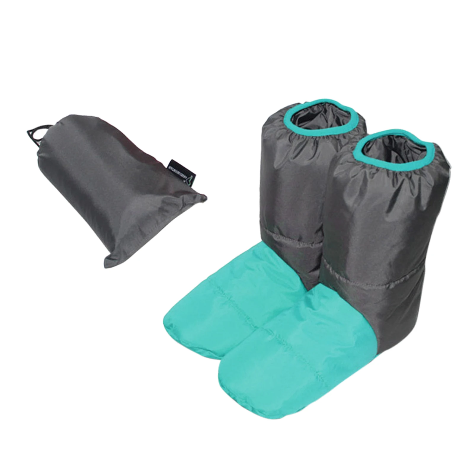 Down Booties Winter Anti Skid Breathable Foot Warmer Cover Slippers for Camping Men Women Bed Sleeping Bag Accessories Snowboard