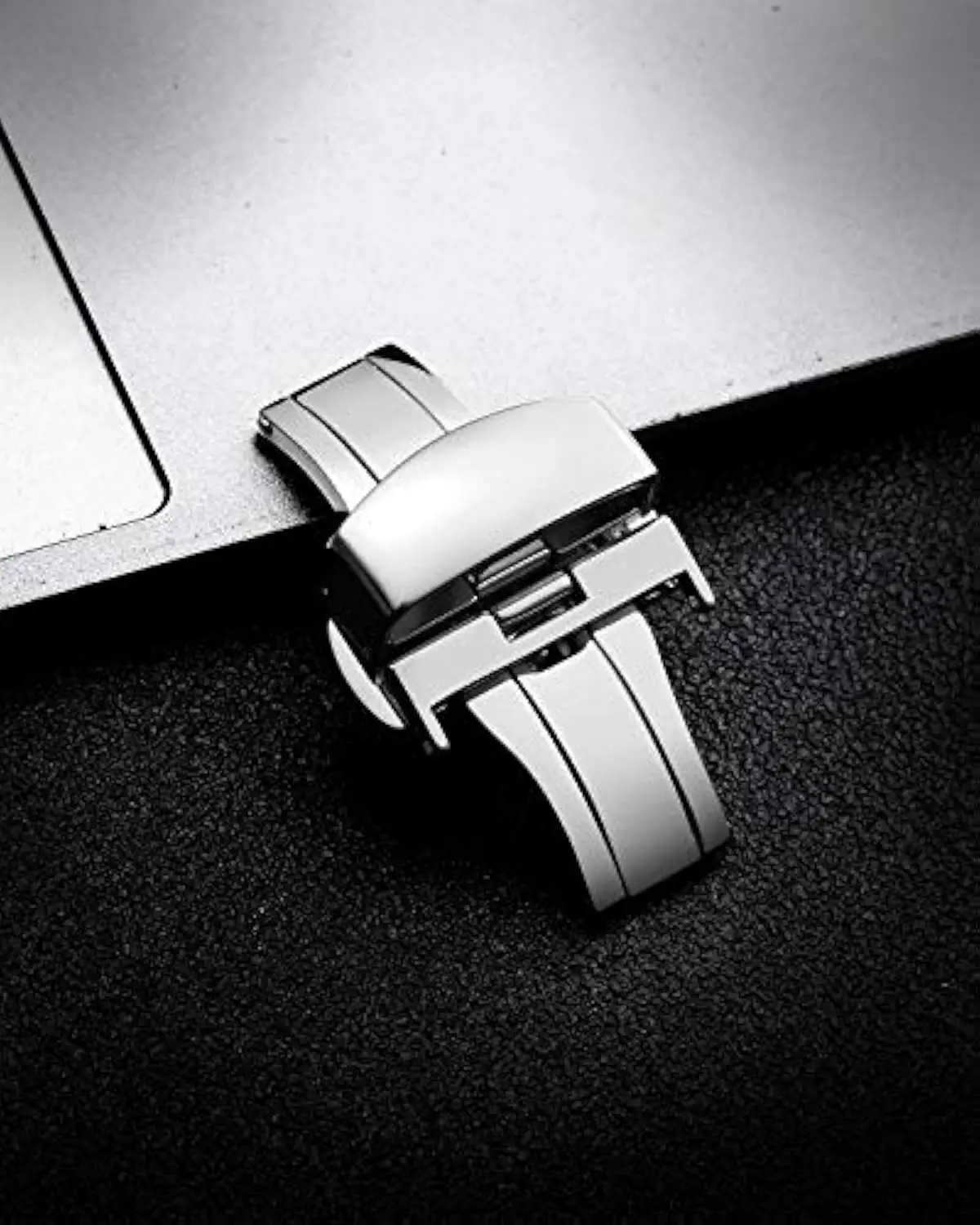 Premium Stainless Steel Watch Clasp Buckle for Leather Bands - Available in 4 Elegant Colors