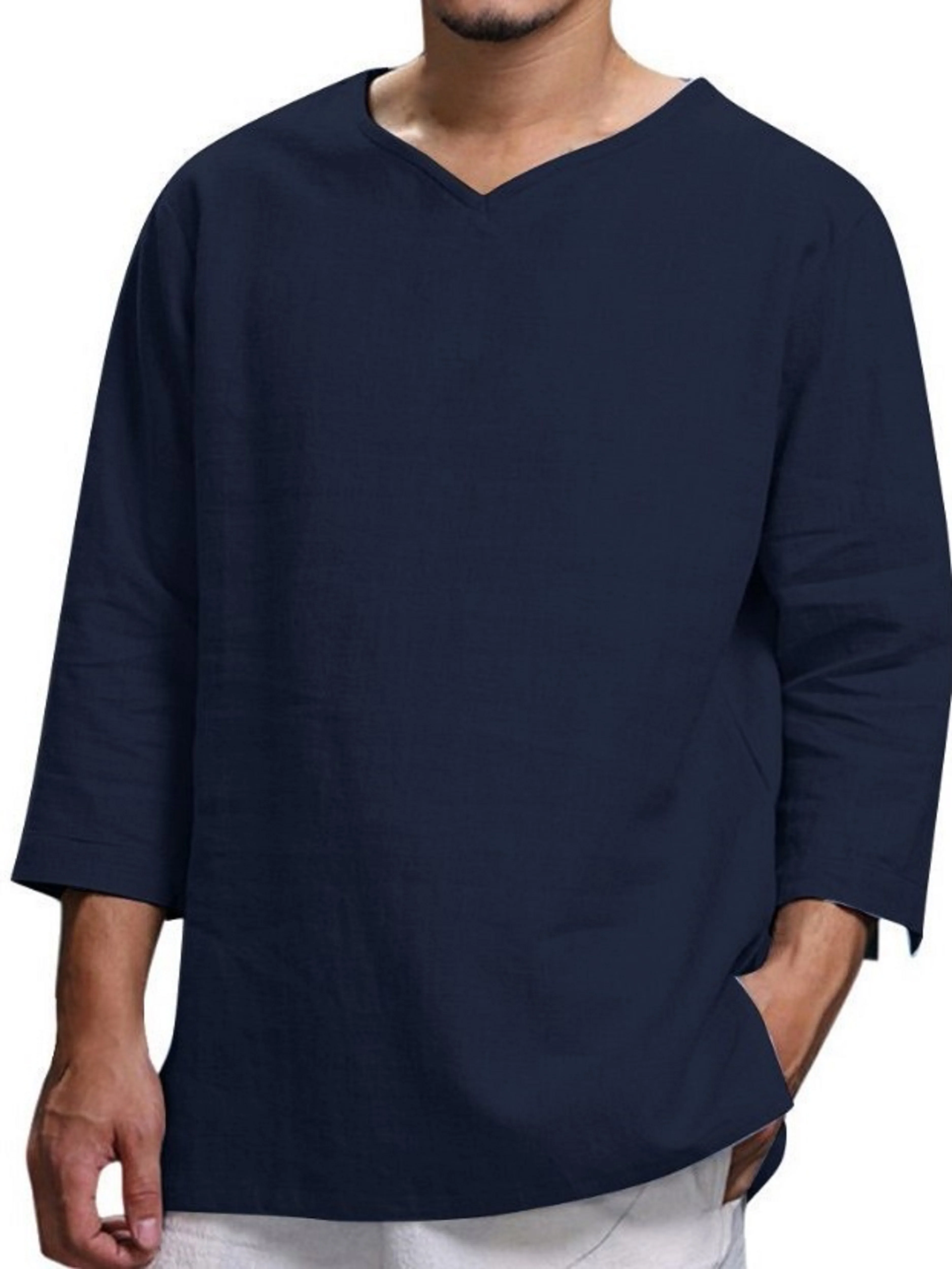 قميص من القطن الخالص بتصميم كلاسيكي للرجال ، رقبة...