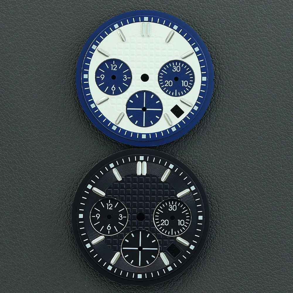 Green Luminous Chronograph Watch Dial with Maintenance Tools - 29.8mm