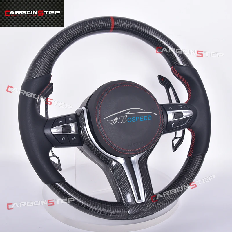 

F M Forged Carbon Fiber Steering Wheel For Bmw F30 F10 F36 M3 M5 M4 E92 E90 E71 G20 G80 G29 X6 m340i i5 Car Sports Led Leather