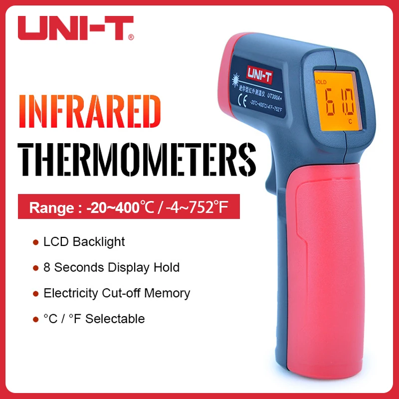 

UNI-T UT300A+ Digital Infrared Thermometer Handheld Non-Contact Temperature Laser Temperature Meter