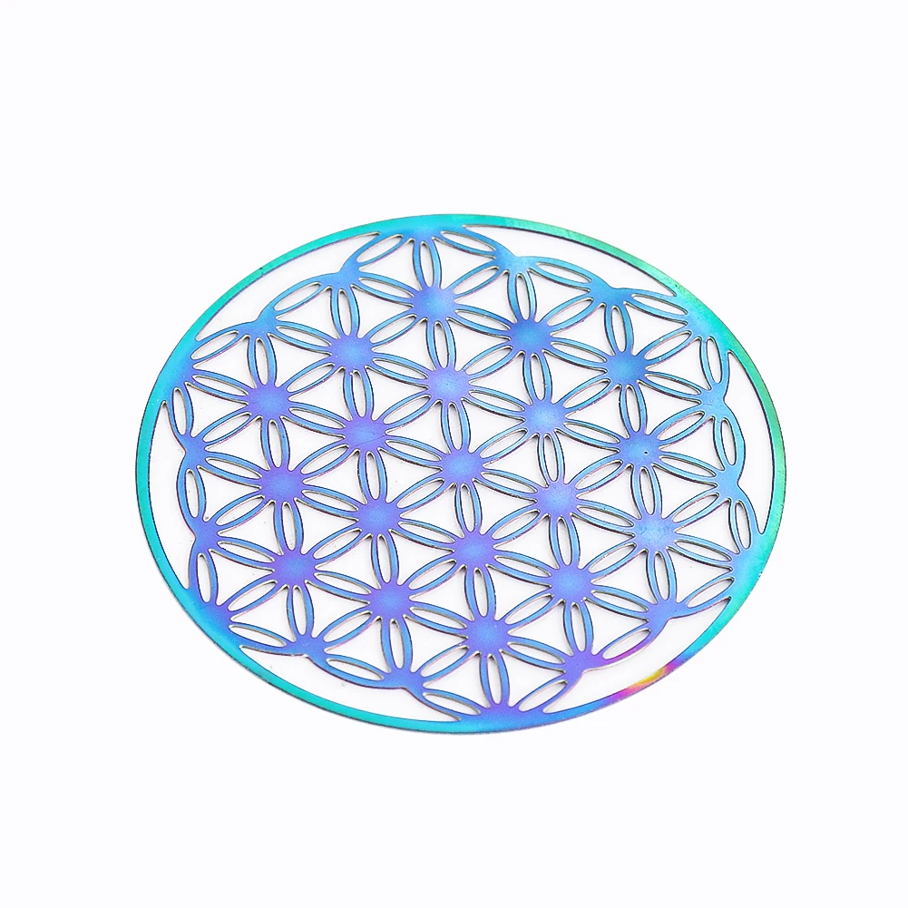 2Pcs Colorful Flower of Life Hanging Wind Chimes Parts Connector Sacred Geometry Mandala Charm Pendant DIY Craft Jewelry Making wind bell wind chimes wind chime charm decoration