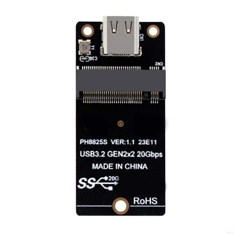 M.2 to Type C Solid Disk Adapter Board with ASM2364 Controller Up to 20Gbp Type C Risers Board Converters for NVME