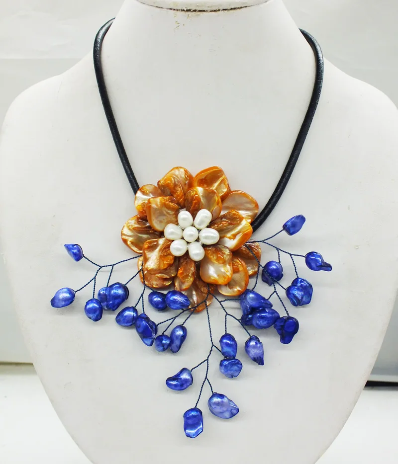 

№ 269 # нравится, вы покупаете его! Последнее ожерелье, ракушка, жемчужное ожерелье с цветком 18 дюймов