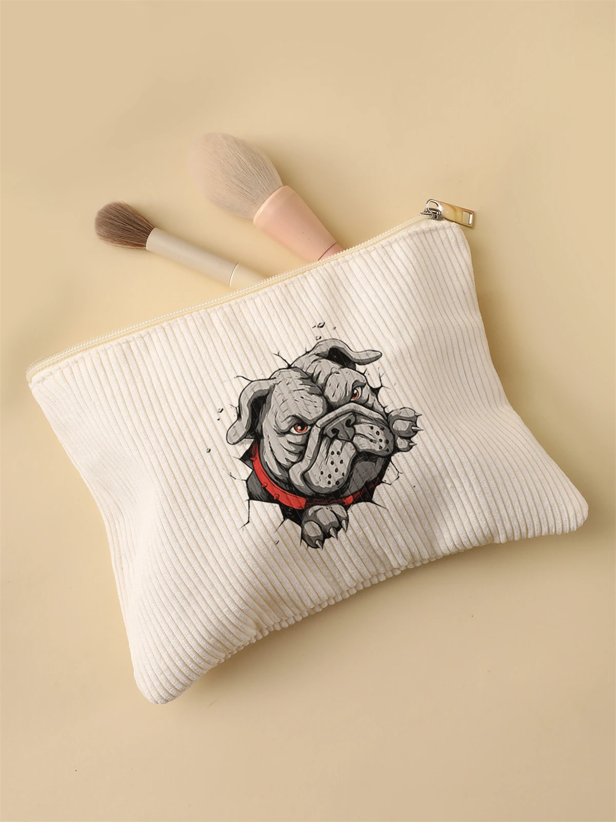 Corduroy Travel Cosmetic Bag Portable Makeup Storage Bag Purses Women Large Capacity Zipper Make Up Organizer Storage Clutch