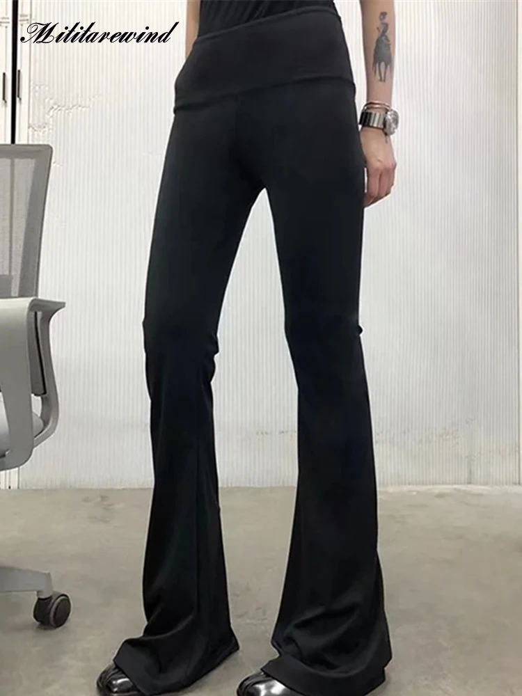 

Брюки-клеш Женские с завышенной талией, повседневные облегающие штаны для фитнеса и йоги с эффектом ягодиц, уличная одежда, спортивные штаны