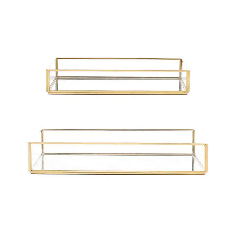 Акция! Поднос для хранения в скандинавском стиле ретро прямоугольный Золотой