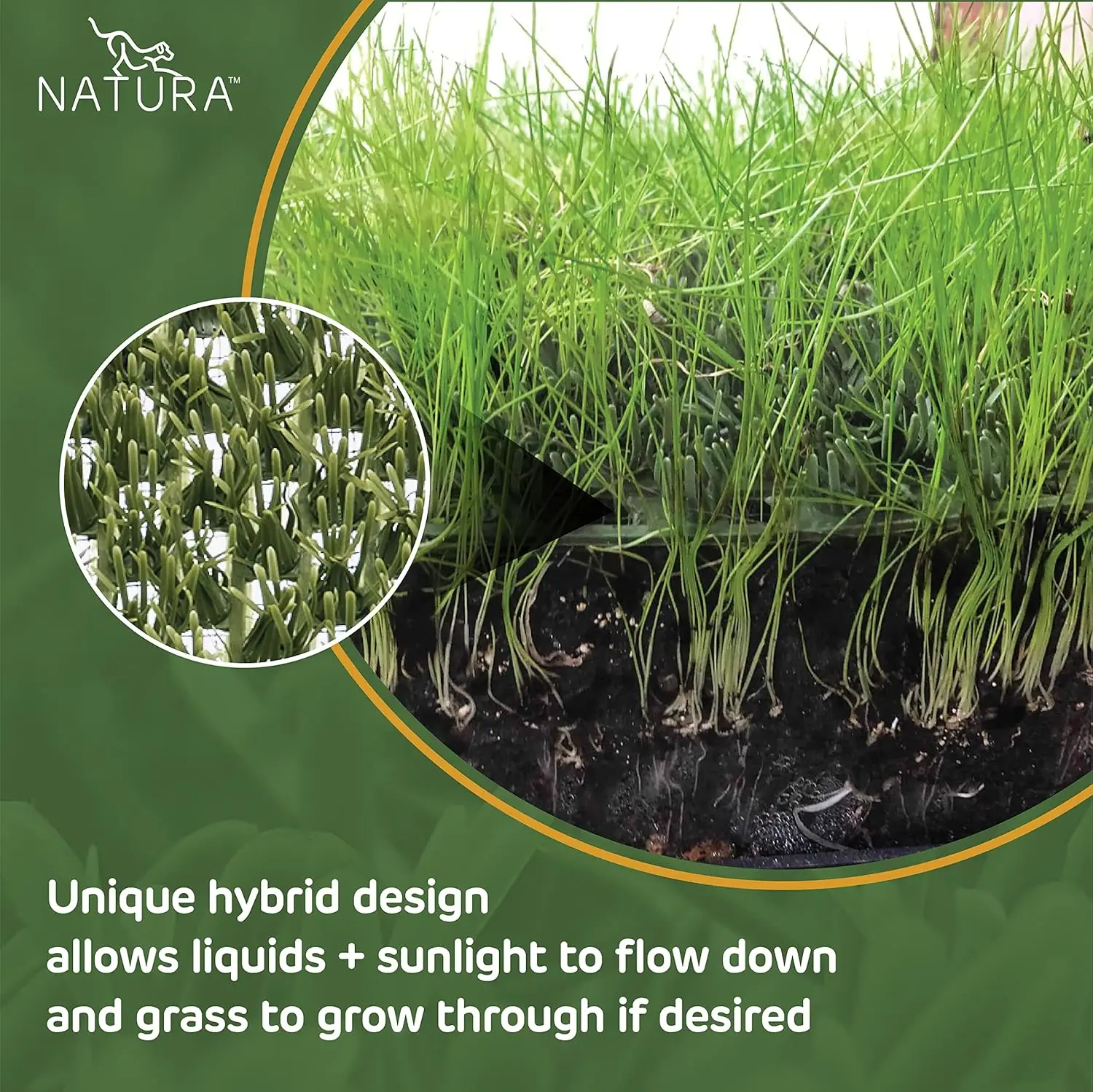 PowerRun 10376807 Outdoor Artificial Grass for Dogs, Turf Grass Patch Blends in with  Grass, Keeps Paws and Homes