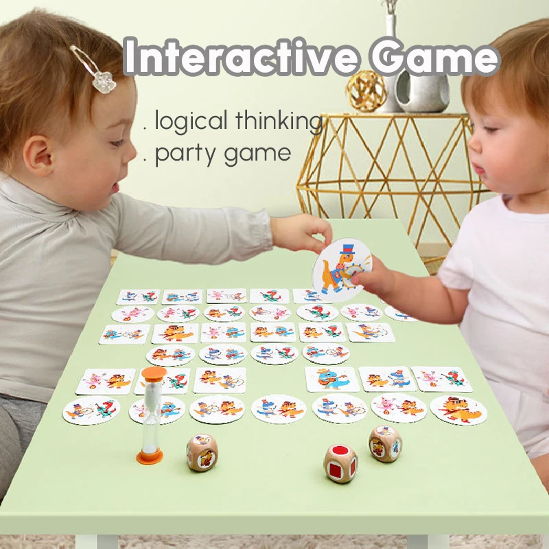 Kids Logic Board Game Dinosaur Pattern Memory Chess Matching Game Reaction Training Educational Interaction Toys For Children 2