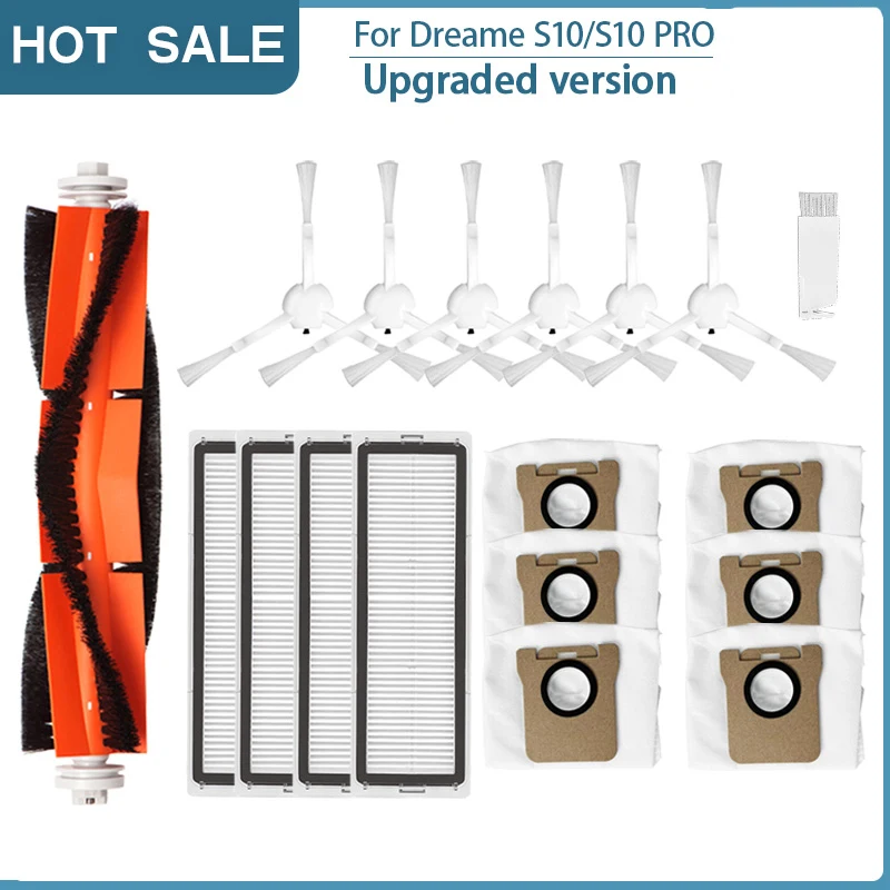 For Xiaomi Mijia B101Cn Dreame S10/S10 Pro Vacuum Cleaner Side Brush Dust Bag Mop Cloth Main Brush Hepa Filter Parts Replacement