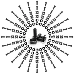 50-Pack Rack Mount Cage Nuts, Screws, and Washers - M6 x 16mm - 16mm (Black)