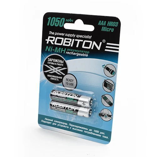 Аккумуляторы ААА ROBITON RTU 1050 мАч MH-2 BL2 | Электроника