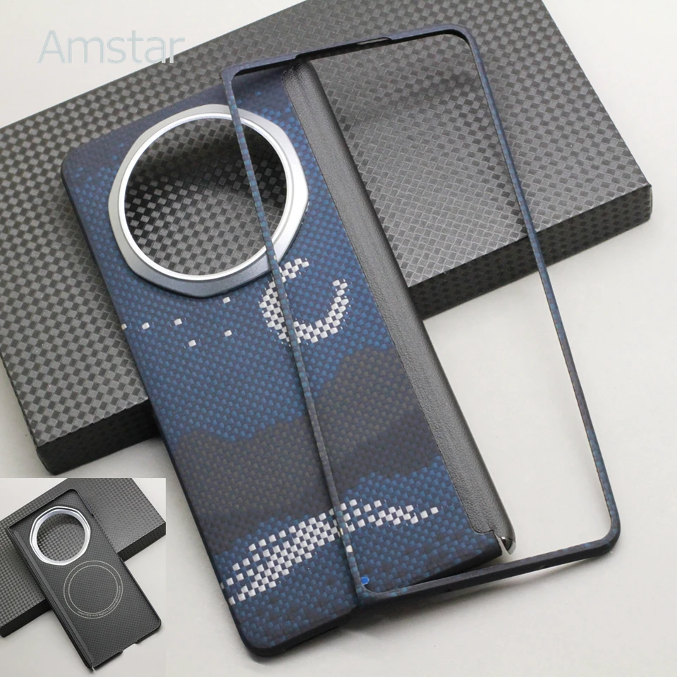 Amstar Carbon Fiber Magnetic Foldable Case with 600D Aramid Fiber - Magsafe Compatible