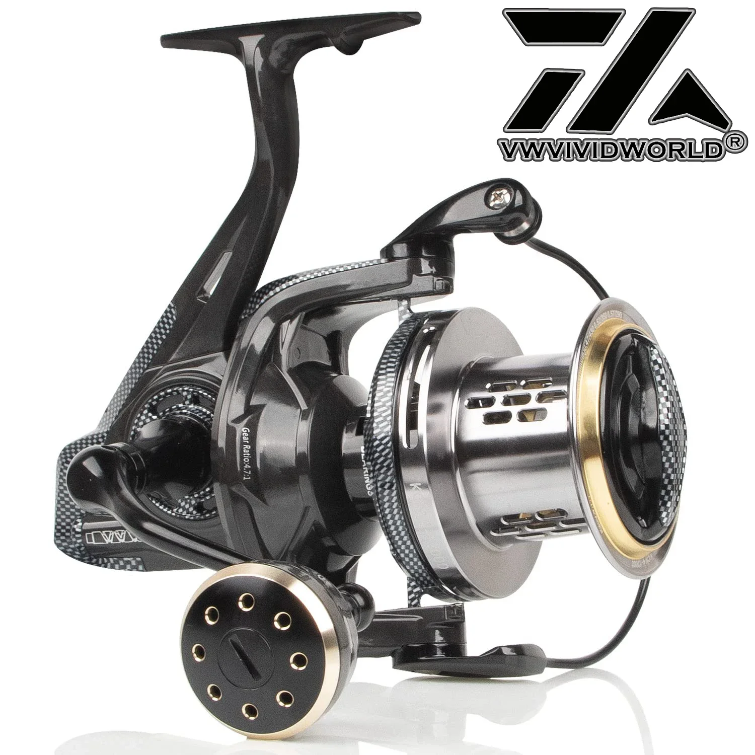 

VWVIVIDWORLD,18.7oz Carbon Fiber,Surf Fishing Reel,Spinning Reel,8000/10000/12000,Long Casting,Ultra Smooth,66LBS Max Drag,Boat