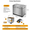 650W 1KG Bread Maker Stainless Steel Automatic Stir Raw Dough Dispense Fruit Nut Bake 3 Sizes Toaster 17-in-1 Bread Machine 220V 6