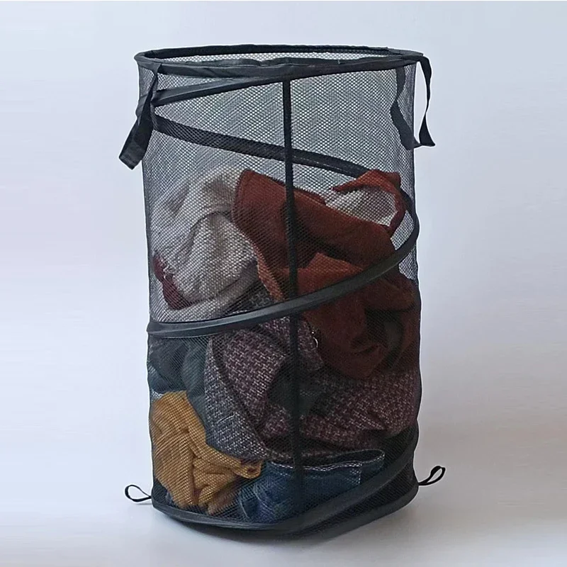 1Pcs Large Oxford Foldable Dirty Cloth Basket Convenient Floor Standing Mesh Breathable Handheld Cloth Foldable Storage Basket clothes organizer clothes storage bag foldable storage bags clothes storage organizer foldable storage bag