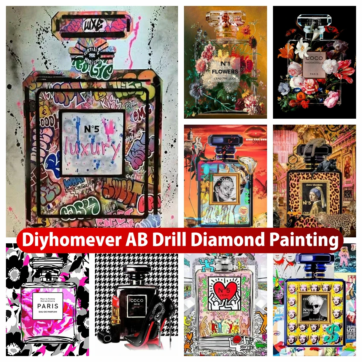 

Luxury Flower Perfume Bottle 5D AB Diamond Painting Mosaic Cross Stitch Embroidery Handmade Craft Rhinestones Home Decor Gift