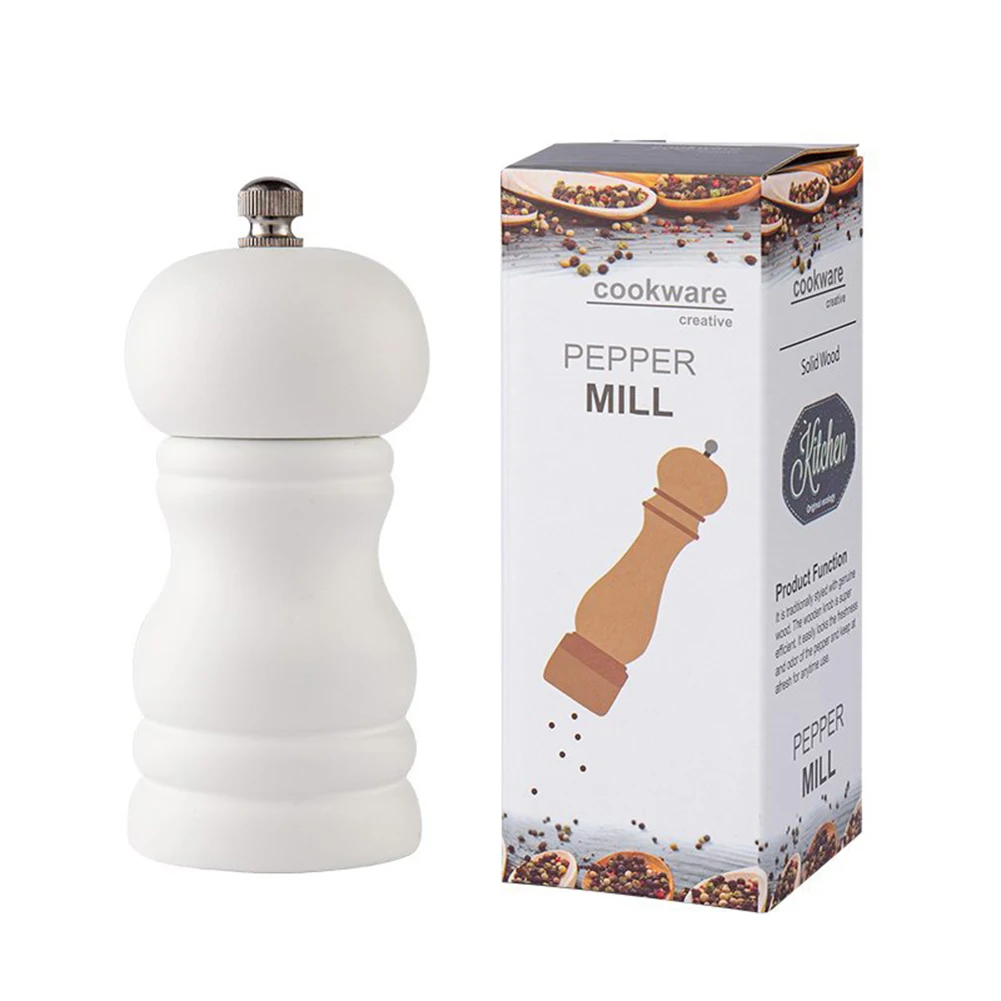 

1Pc Kitchen Cooking Pepper Grinder Hand Movement Pepper Sesame Shaker Mill Tools Natural Rubber Wood Elastic Nut Kitchen Tools