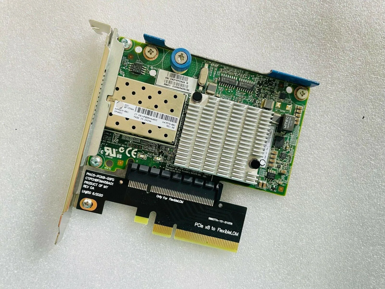 530FLR SFP + 10G 2 포트 이더넷 어댑터 업그레이드, PCI-E 8x 전체 높이 530SFP