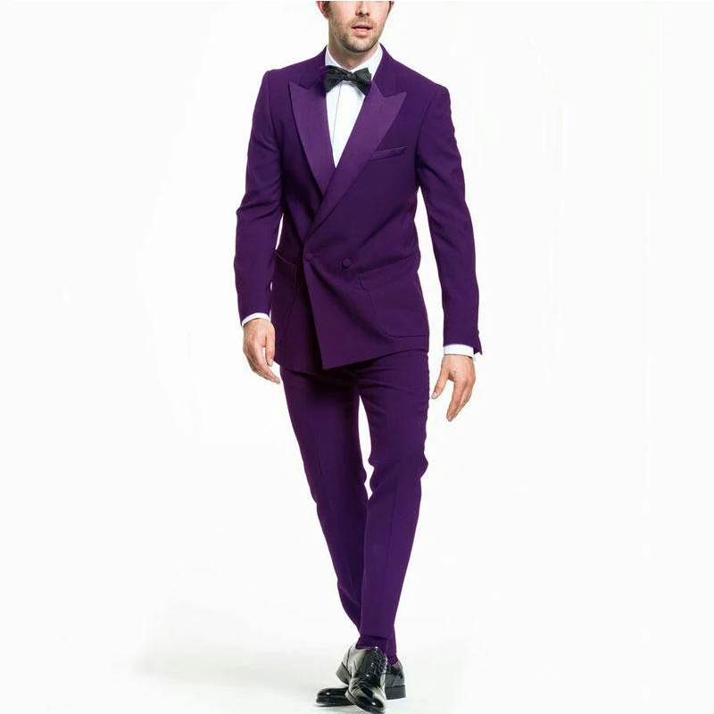 Black Two Pieces Suit For Man Wedding Groom Best Man Business Wear Prom Dinner Marry Party Dress robe de soiree(Jacket+Pants) men suit set