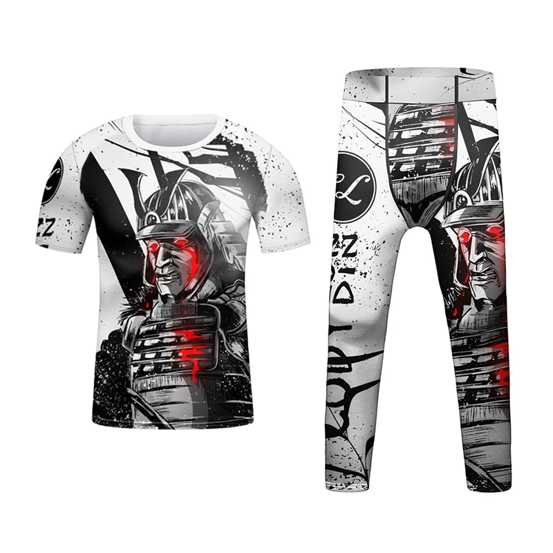 Kids Rashguard Jiu jitsu MMA T-shirt + Pant Sets Sportswear Rash guard BjJ Gi Kickboxing Jerseys Boy Children Muay Thai Shorts sports apparel