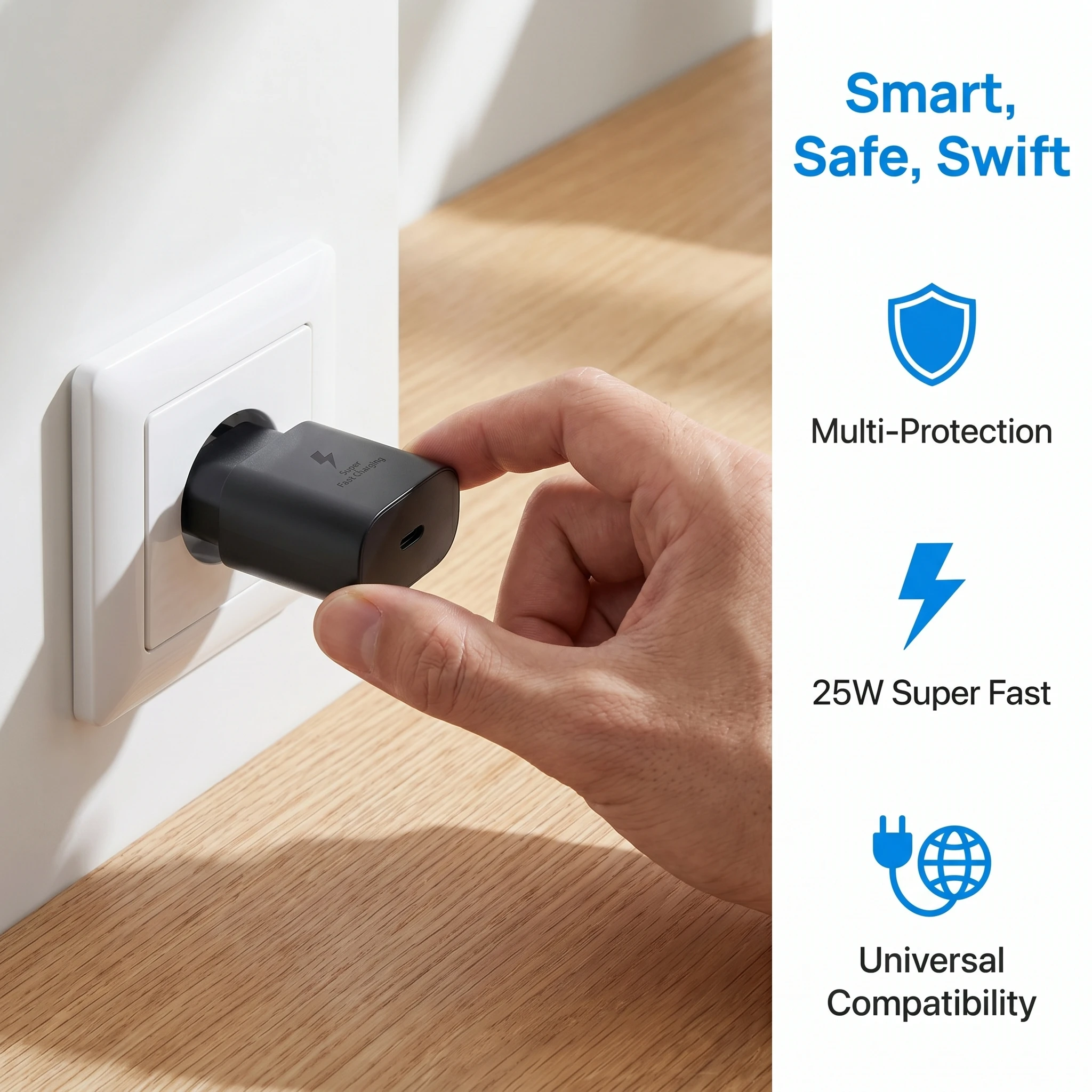 Original 25W Samsung EU Fast Charger Adapter