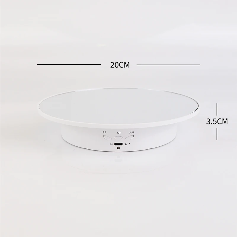 Jewelry Display Stand Rotating Display Stand Rotating Turntable Plate 360 Degree Electric Rotating Display Stand Jewelry Show Holder 20cm Turntable for Product Display Photography Video Shooting