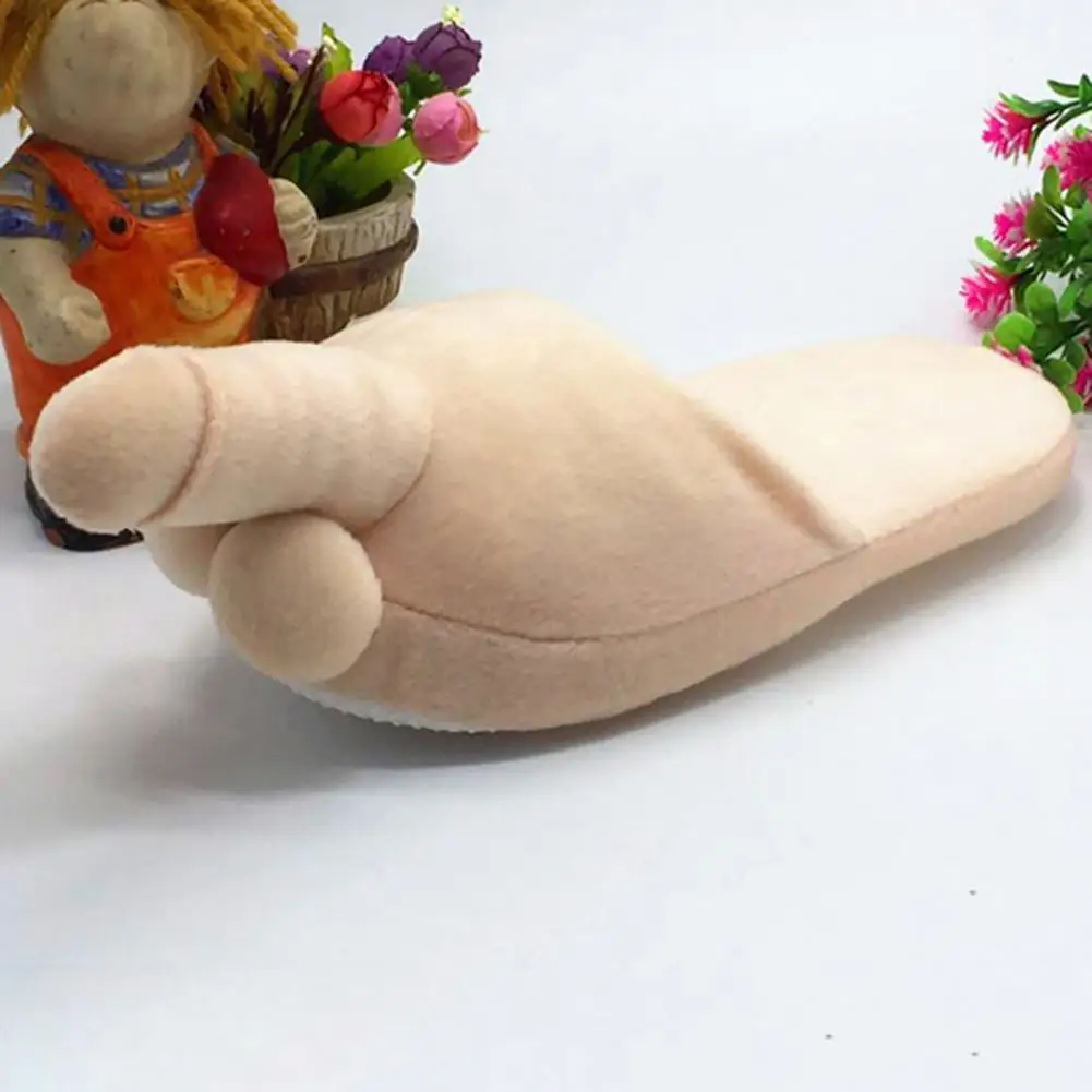 

1 пара, Нескользящие плюшевые тапочки на плоской подошве