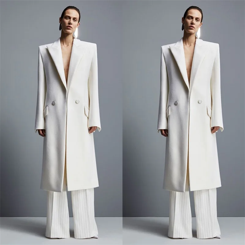 

Spring Women Suit 1 Piece Blazer Cotton Long Prom Dress Tuxedos Jacket Custom Made Office Lady Coat Outfit женский костюм