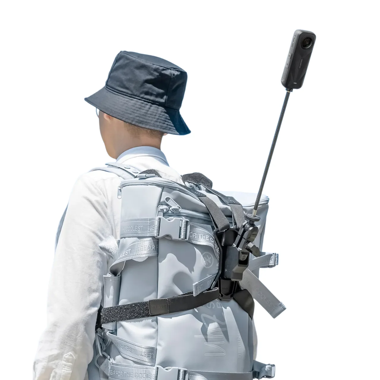 Supporto per Zaino Insta360 per Riprese in Terza Persona, Porta Fotocamera Hands-Free per X5 X4 Air X4 X3 Ace Pro 2 Ace Pro Ace - immagine 2