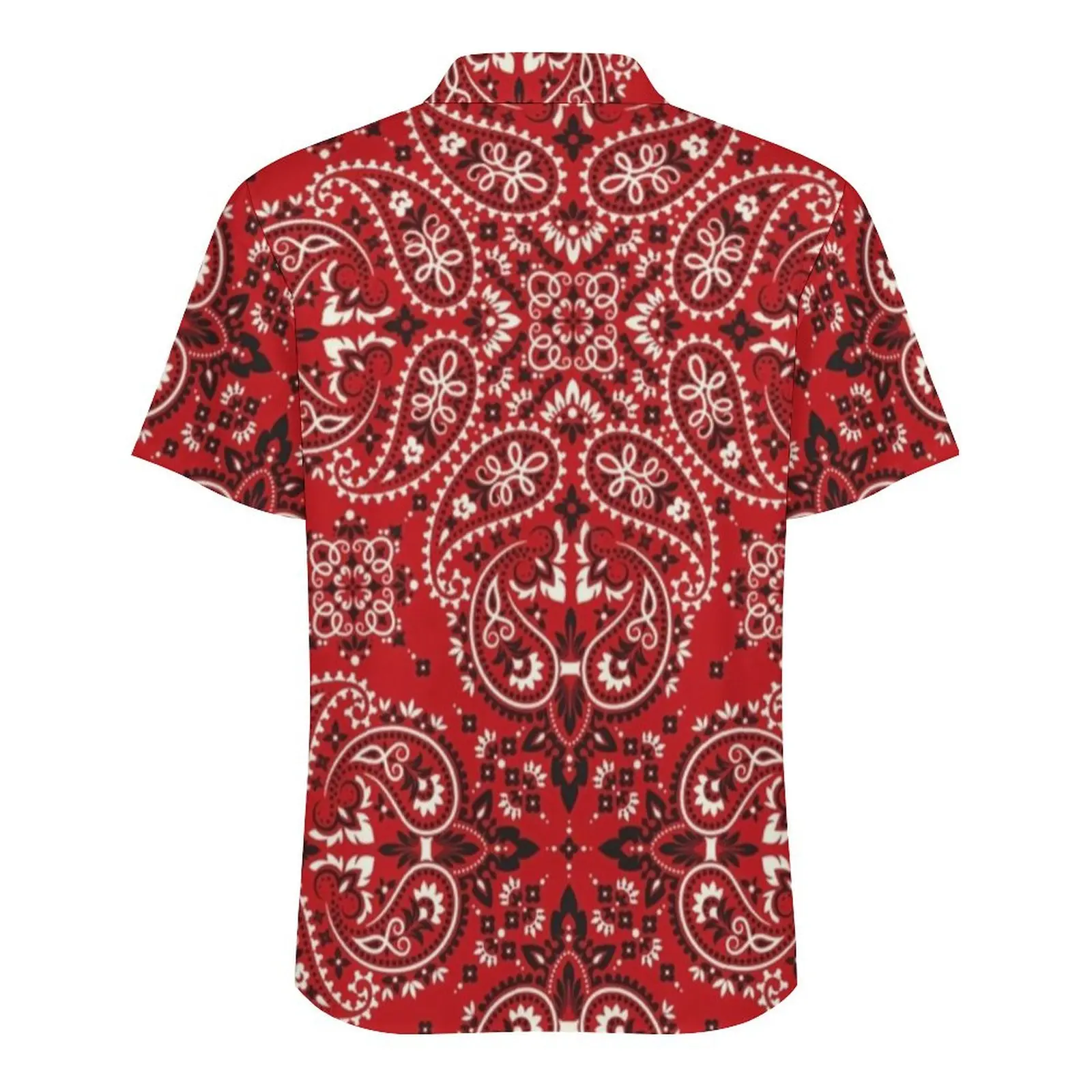Hawaiian Shirt Beach Vintage Paisley Blouses Bandana Style Print Vintage Casual Shirts Men Short Sleeve Streetwear Oversize Tops 4