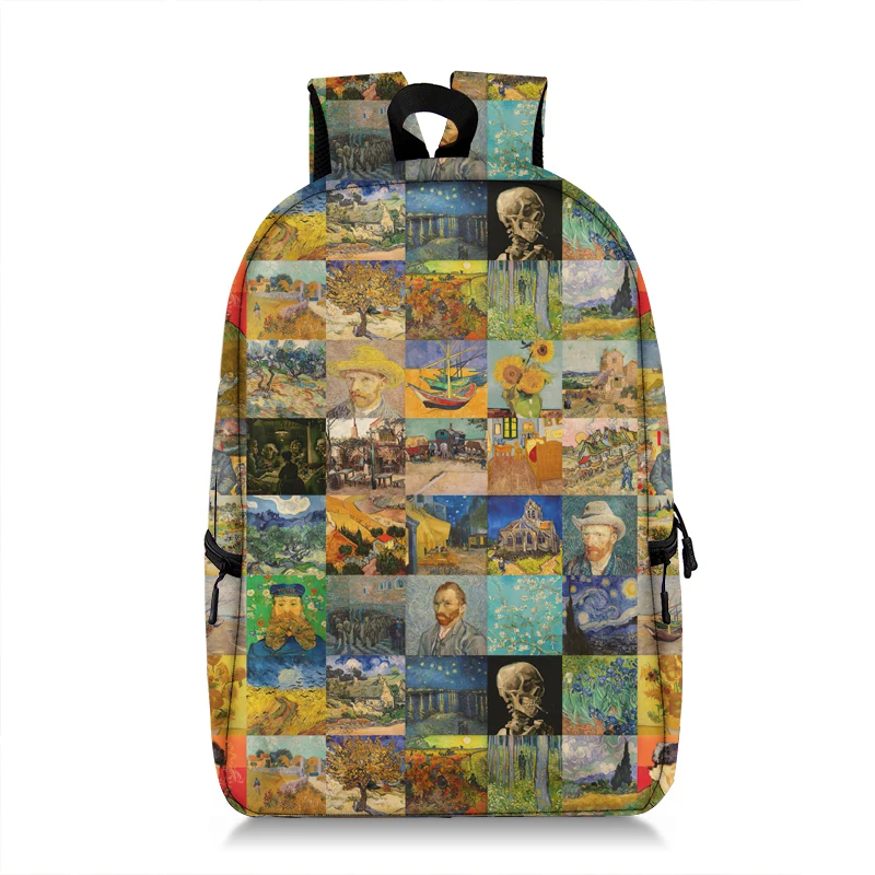 ALAZA Starry Night Van Gogh Laptop Backpack - 17 Inch Laptop Compartment Travel Daypack For Women & Men - Multiple Pockets, Reflective Strips, Durable Polyester - View #12