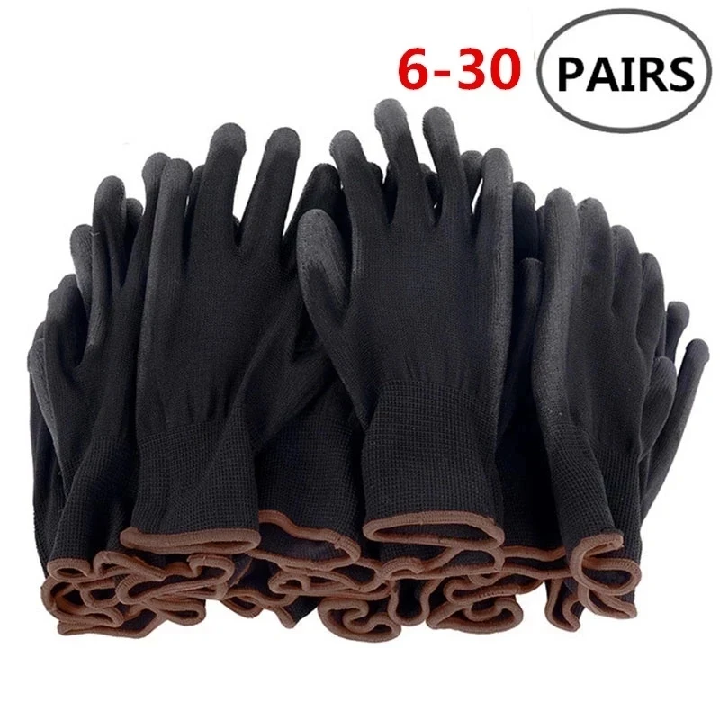 Work Gloves Nitrile Safety Coated PU Palm Coated Mechanical 10-20 Pairs Bendable CE EN388