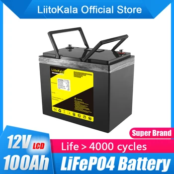 LiitoKala-batería lifepo4 de 12V, 100AH, con 100A, BMS, 4S, 12,8 V, para inversor de energía de respaldo de 1200W, RV, barco, MPPT, Solar AGV 1