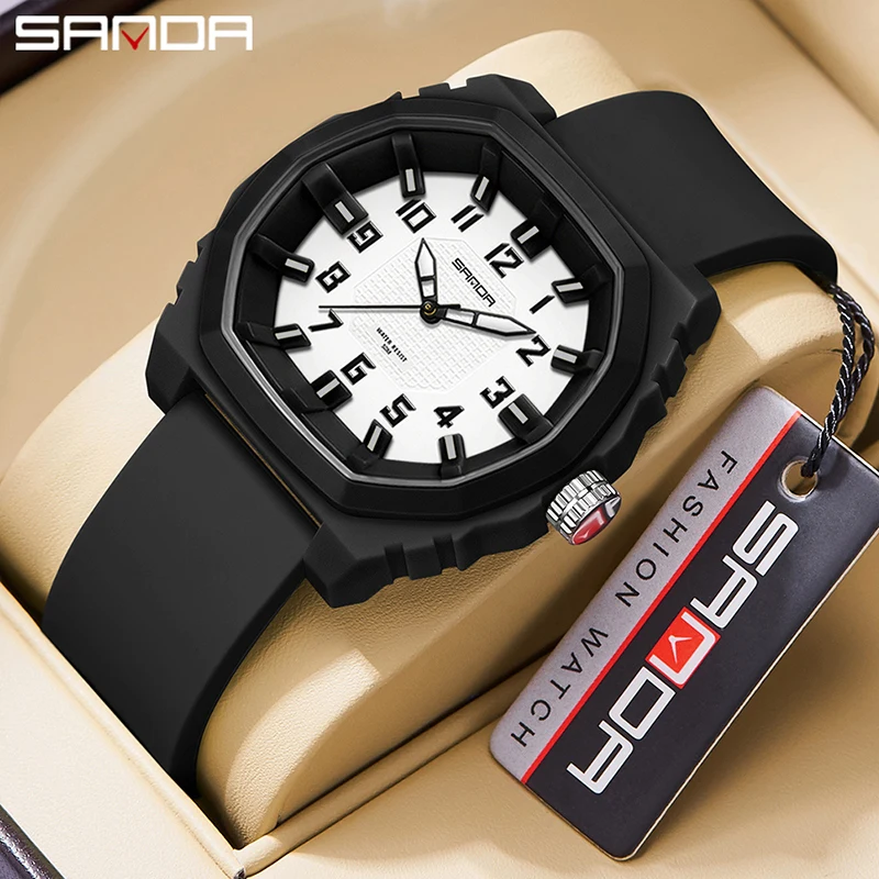 benyar 2021 new fashion sporty men quartz wristwatches top brand 30m waterproof leather business wristwatches relogio masculino Fashion Sanda Relogio Masculino New Electronic Children'sWatches Simple Letters Resin Waterproof Quartz Wristwatches Man Clock