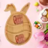 Rabbit Tray Easter Plate Wooden Bunny Candy Dish Serving Dishes Cookie Egg Platter Shape Platters 4