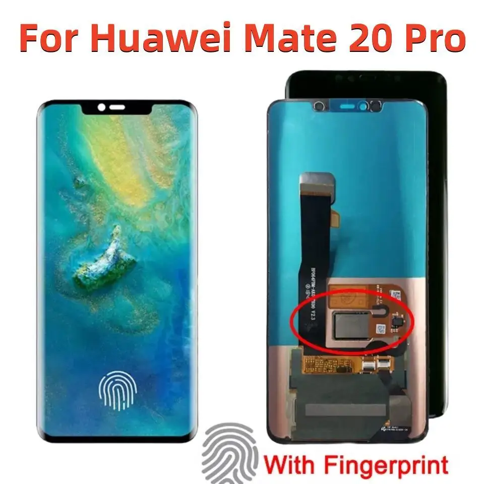 

Оригинальный дисплей 6,39 дюйма для Huawei Mate 20 Pro LYA-L09 L29, сенсорный ЖК-экран в сборе с дигитайзером с рамкой и сканером отпечатков пальцев