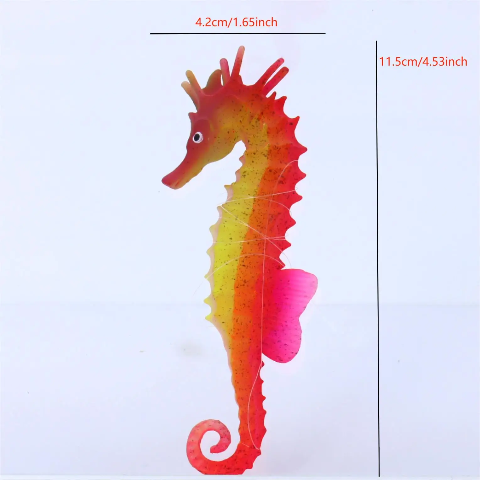 Glow-in-the-Dark Artificial Seahorse – Silicone Luminous Aquarium Decor For Fish Tanks